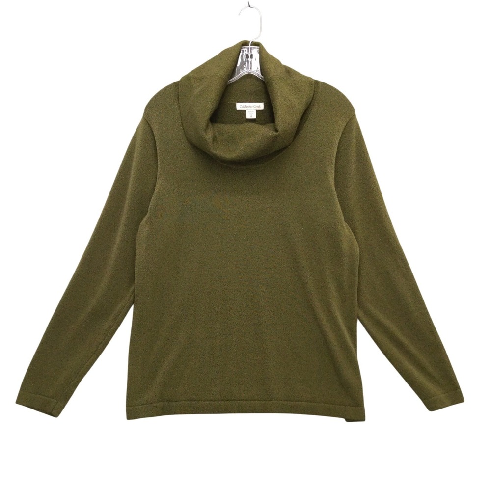 Coldwater Creek Sweater Cowl Neck Metallic Sparkle Green‎ 1X